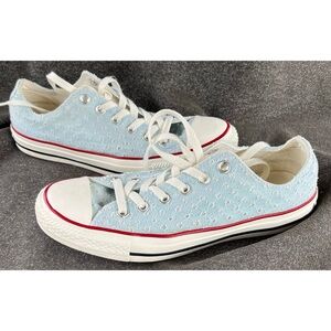 Converse Baby Blue Eyelet Sneakers Men 7 or Women 9